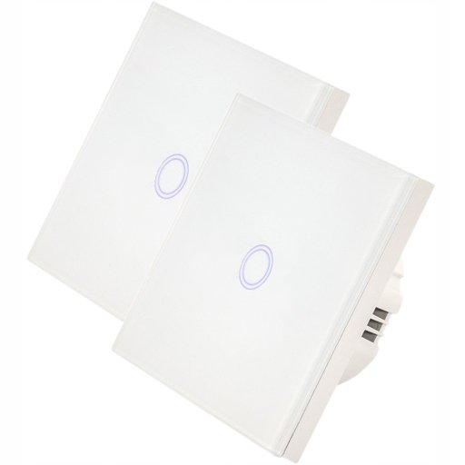 2x Dotykowy szklany włącznik światła LED SCHODOWY KRZYŻOWY BIAŁY