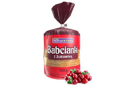 NATURAVENA NATURAVENA WAFELKI BABCIANKI Z ŻURAWINĄ 100G