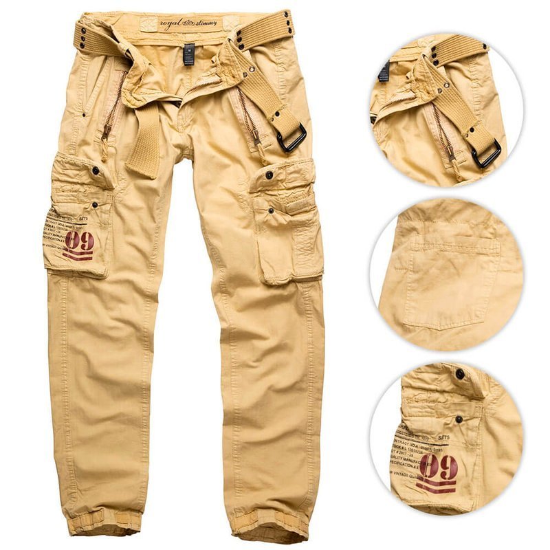 Royal Surplus Surplus Surplus Spodnie Bojówki Traveler Slimmy Coyote XXL 20810-7
