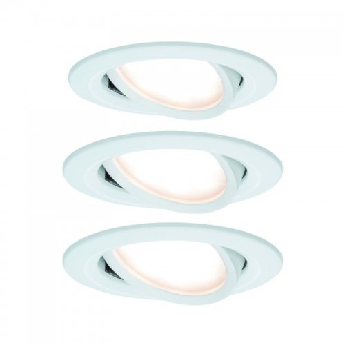 Paulmann Zestaw Nova Coin okrągłe wych LED 3x6,5W 2700K 230V Biały-mat/alu 93449