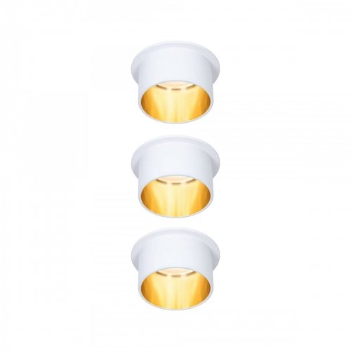 Paulmann Gil wpuszczana LED biała złota 3 szt.