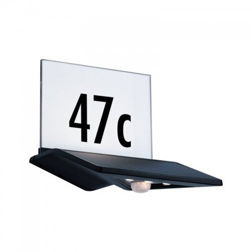 Paulmann Outdoor Solar Kinkiet z numerem domu Yoko IP44 3000K 150lm czujnik ruchu Antracyt PL94243