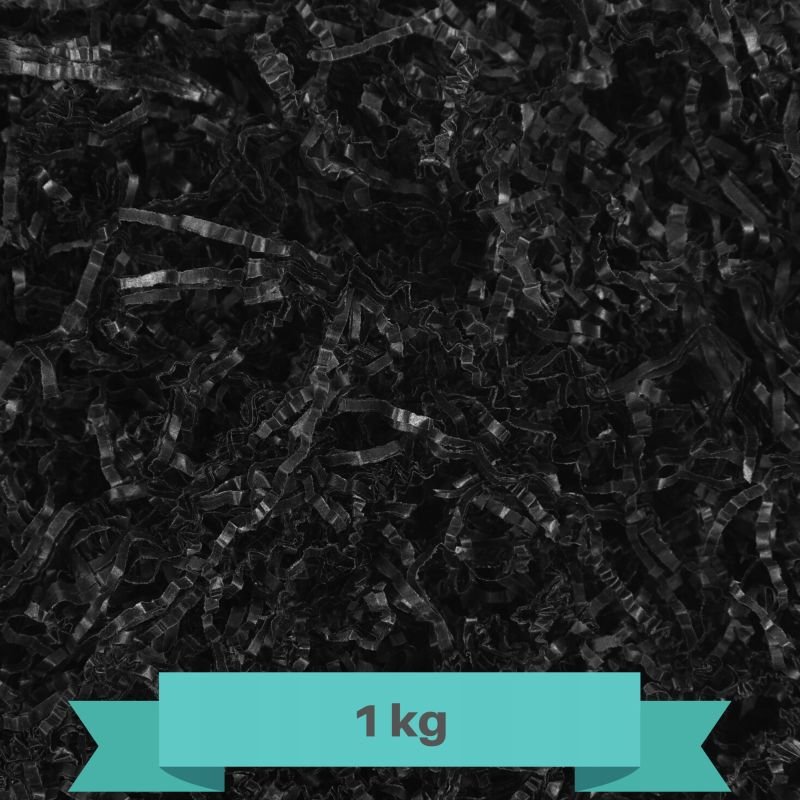 Creative Deco papier cięty pakowy, wypełniacz papierowy, 1000g, czarny