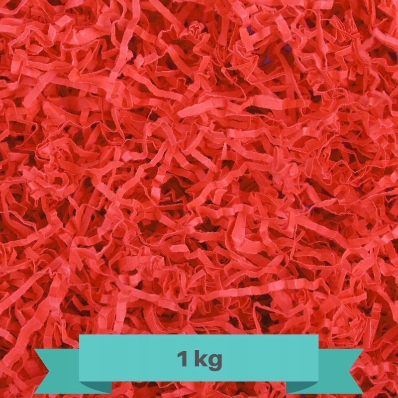 Creative Deco papier cięty pakowy, wypełniacz papierowy, 1000g, czerwony