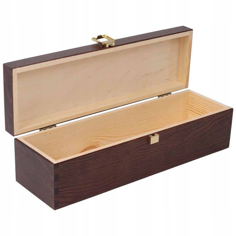 Creative Deco drewniane pudełko na 1 wino, brązowe