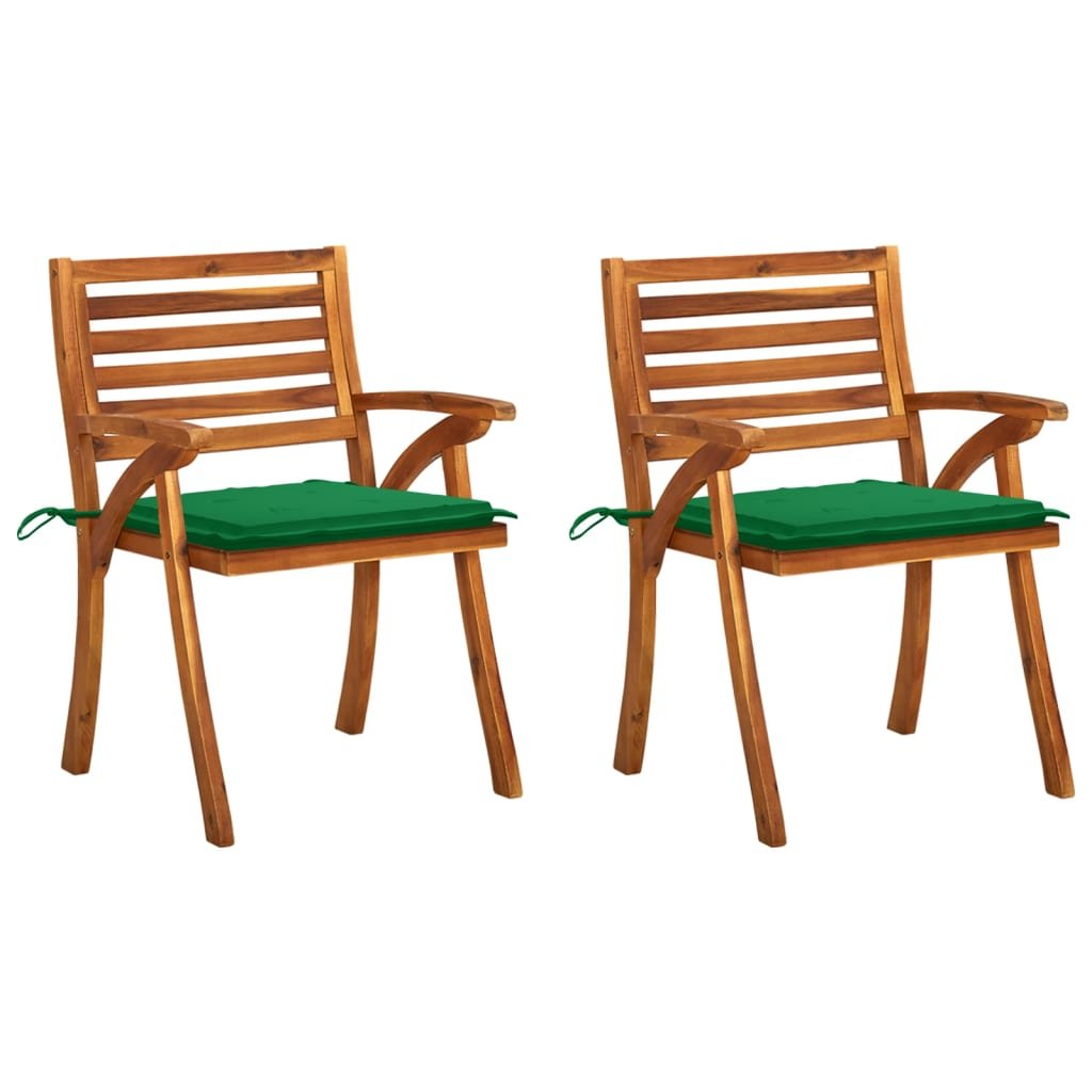 vidaXL Krzesła ogrodowe z poduszkami 2 szt. lite drewno akacjowe 3060795