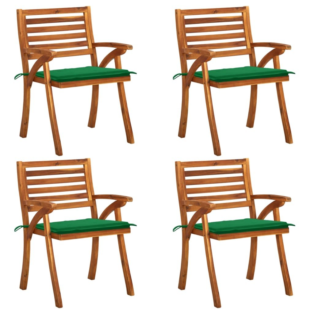 vidaXL Lumarko Krzesła ogrodowe z poduszkami, 4 szt., lite drewno akacjowe! 3075179
