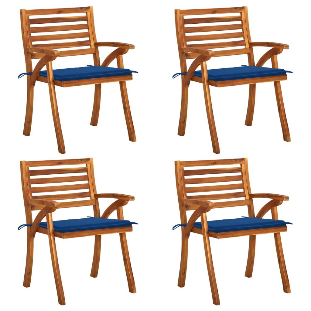 vidaXL Lumarko Krzesła ogrodowe z poduszkami, 4 szt., lite drewno akacjowe! 3075184