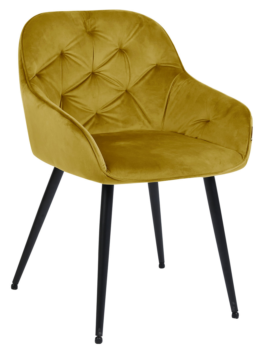 ExitoDesign Krzesło tapicerowane Loren velvet curry EXUDC9051G86