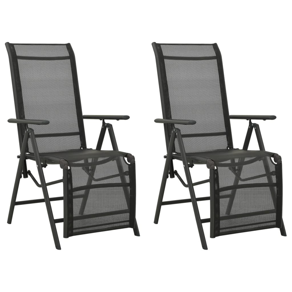 vidaXL Rozkładane krzesła ogrodowe, 2 szt., textilene i aluminium! 312195