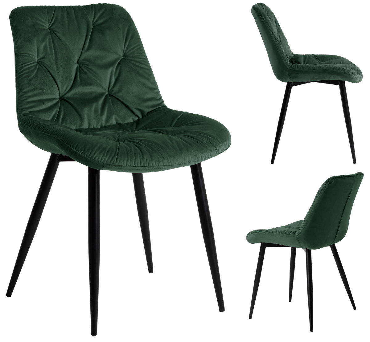 ExitoDesign Krzesło tapicerowane MALMO velvet zielony
