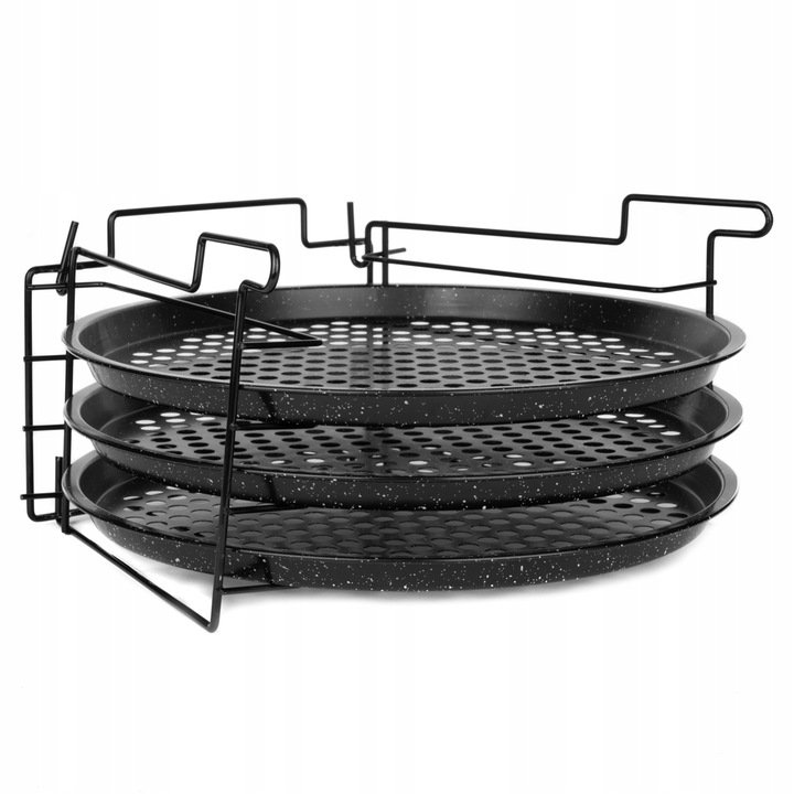 Blachy do PIZZY zestaw 3szt + Stojak podkładka