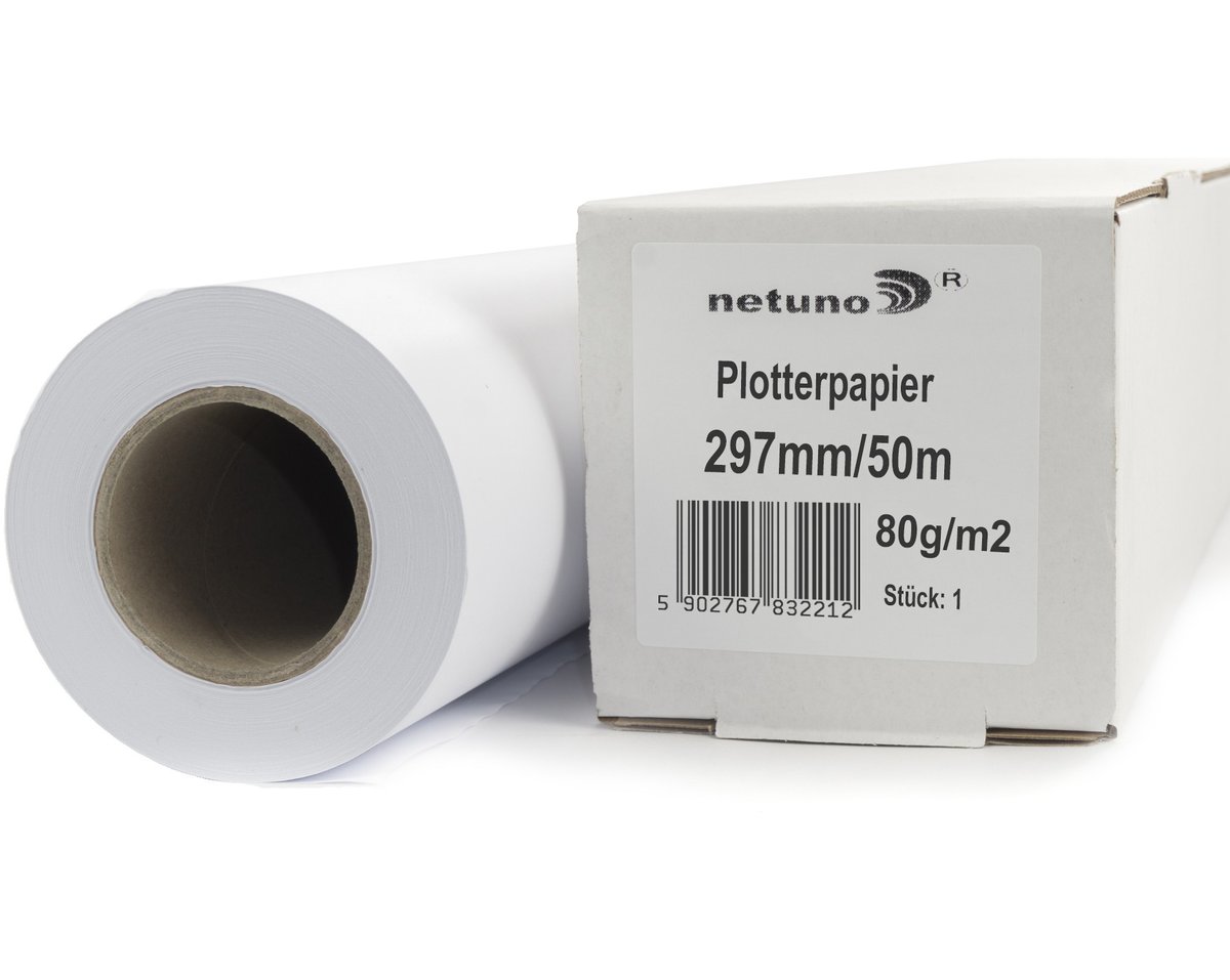 Papier do plotera w roli 297 x 50mb 80g Od Netuno