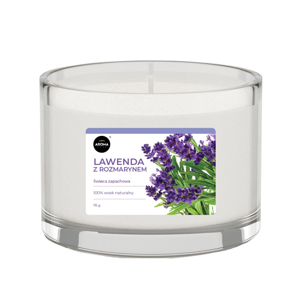 Aroma Home Basic, świeca zapachowa, Lawenda z rozmarynem, 115 g