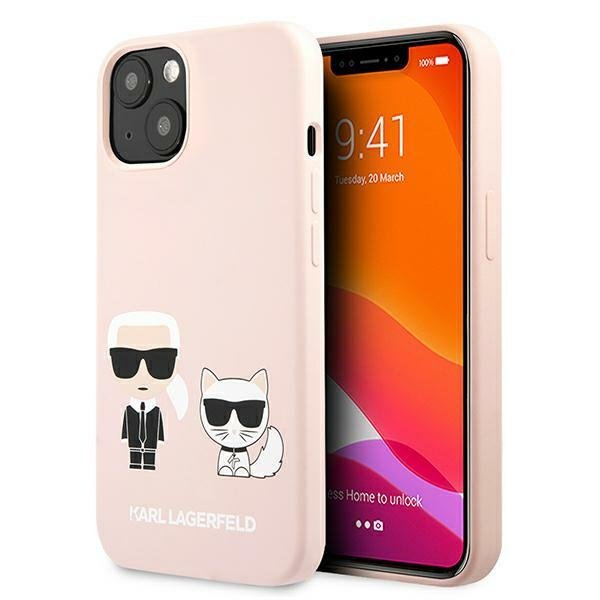 Karl Lagerfeld Slilicone Karl & Choupette - Etui iPhone 13 Mini (różowy) KLHCP13SSSKCI