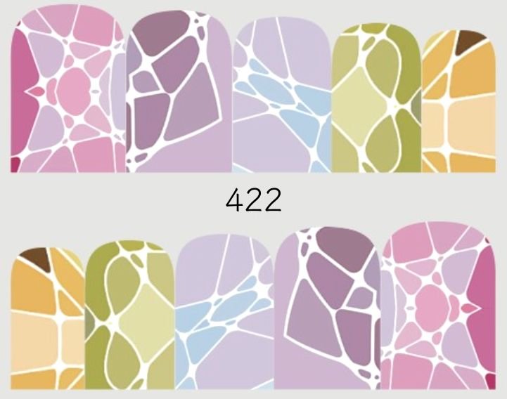 Naklejki wodne na paznokcie WITRAŻ - 422