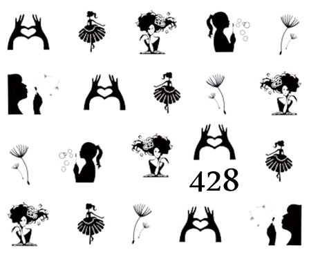 Naklejki wodne na paznokcie - nr 428