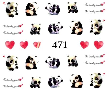 Naklejki wodne na paznokcie PANDA, PANDY - 471