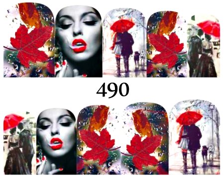 Naklejki wodne na paznokcie - nr 490