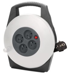HBF bębnowy, 4 gniazda 2P+Z, kabel PVC H05VV-F 3x1mm, długość 10m OR-AE-13113/G