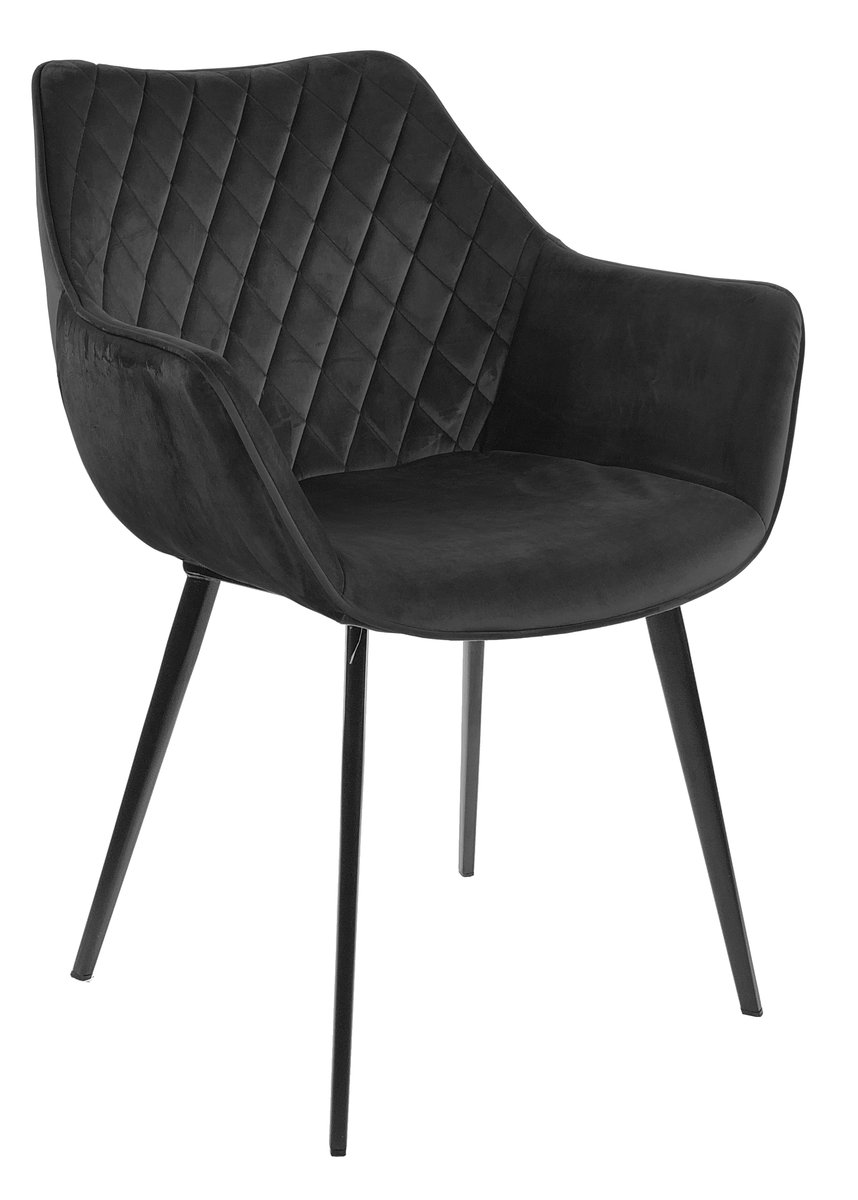 ExitoDesign Krzesło tapicerowane Barley velvet czarne EX515-22BK