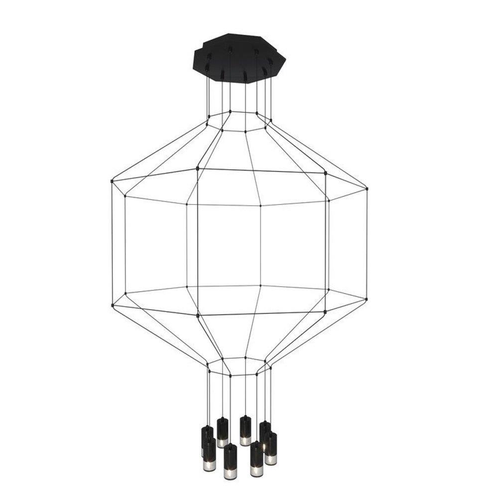 Фото - Люстра / світильник Linea Light Futurystyczna lampa wisząca Linea XT080-8P Step tuby cube czarna 