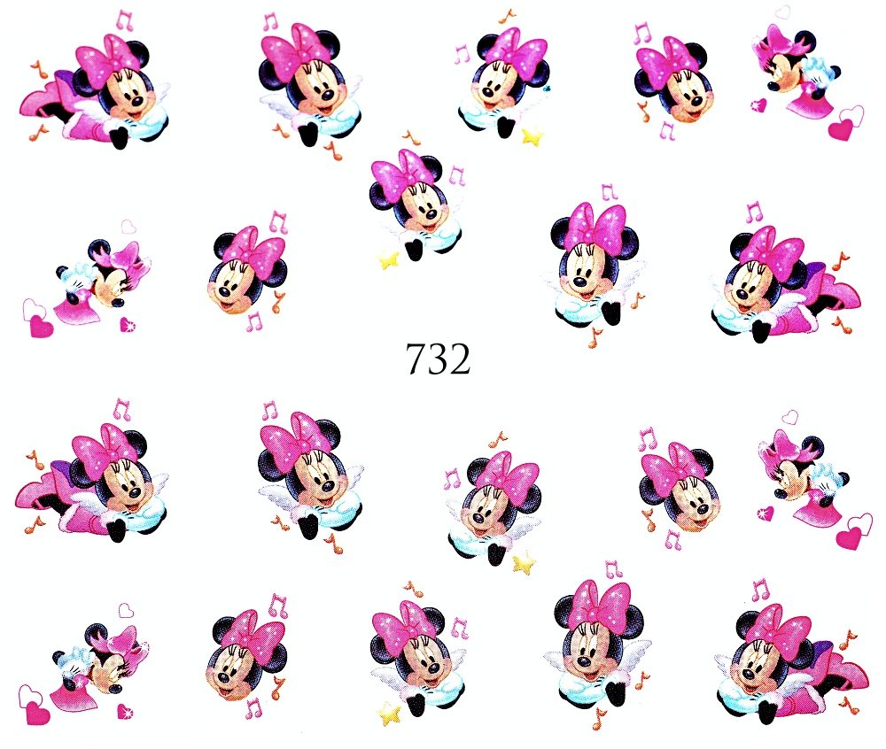 Naklejki wodne na paznokcie MYSZKA MINNIE - 732