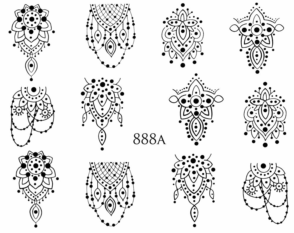 Naklejki wodne na paznokcie - nr 888A