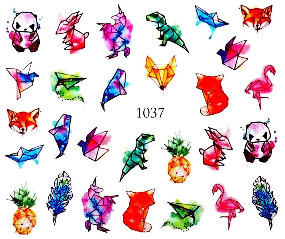 Naklejki wodne na paznokcie - nr 1037