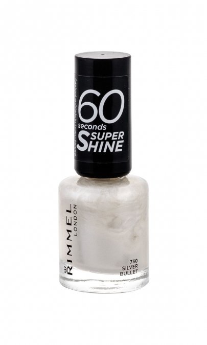 Rimmel London London 60 Seconds Super Shine lakier do paznokci 8 ml dla kobiet 730 Silver Bullet