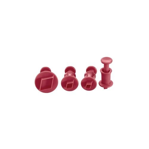 Lurch 86104 foremka do wycinania, z diamentem wyrzutnikiem -częściowy zestaw, tworzywo sztuczne, rubinowy, 7,5 x 7,5 x 4,5 cm 86104