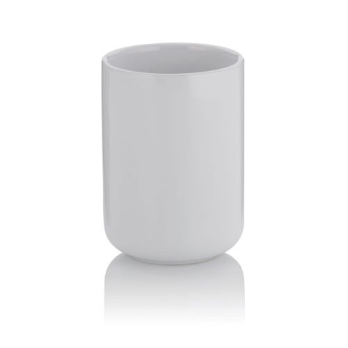Kela CERAMICZNY KUBEK ŁAZIENKOWY 7,5 CM BIAŁY ISABELLA FREEFORM KE-20501