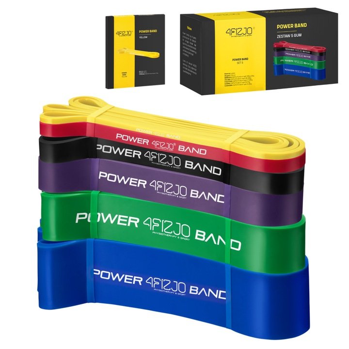 POWER BAND 4fizjo Zestaw Gum Do Ćwiczeń Crossfit Podciągania