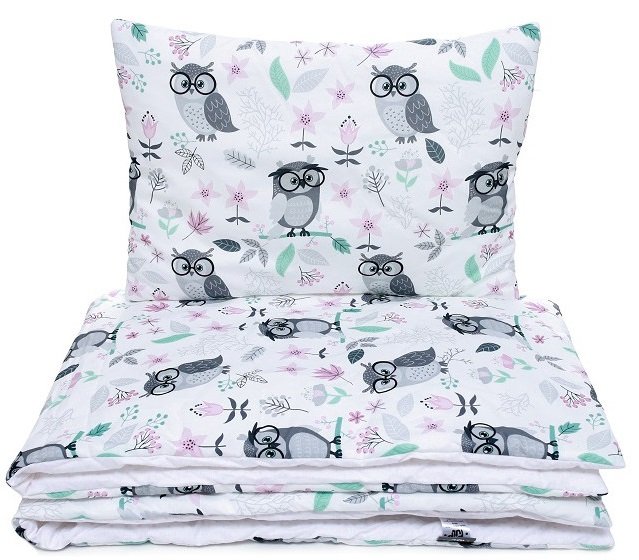 Komplet pościeli z wypełnieniem 80x100 cm MĄDRE SOWY