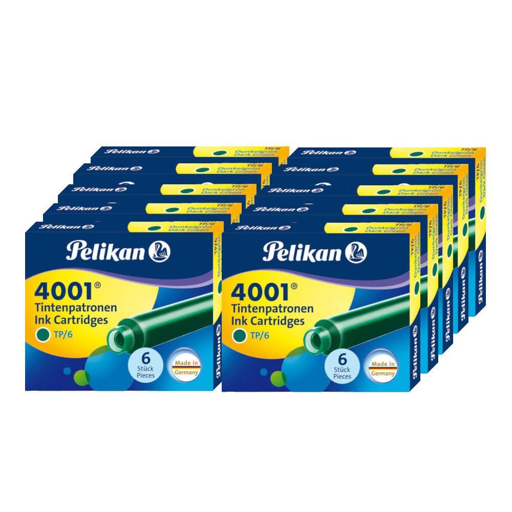 Pelikan 300087  10 opakowań w puszce 6 wkłady ciemno-zielony 300087