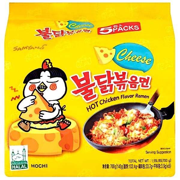 Samyang Makaron instant Ramen Hot Chicken Cheese Samyang - Zestaw 5x140g