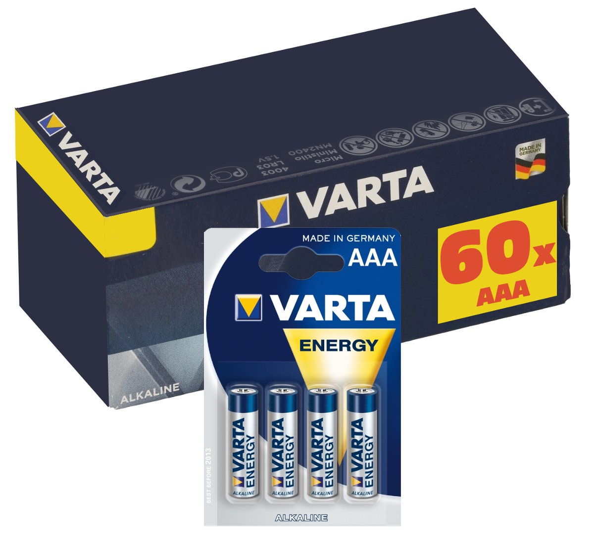Zestaw 60x baterie alkaliczne AAA VARTA R3 Energy
