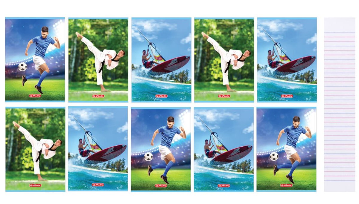 Herlitz Zeszyt A5/16K linia podwójna Sport (10szt) -