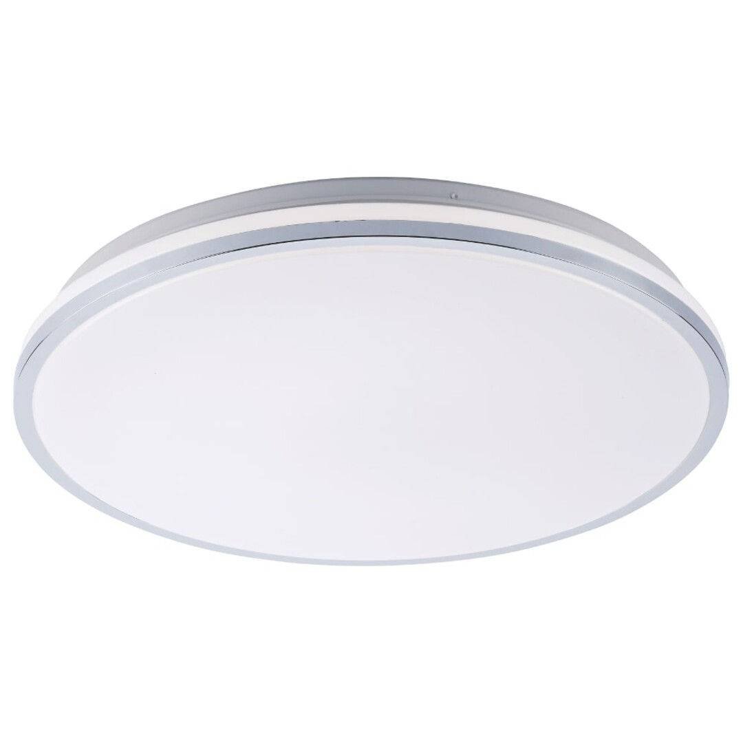 Rabalux Minimalistyczna LAMPA sufitowa LINDEN 3478 okrągły plafon LED 50W 3000K 6500K z pilotem chrom biały 3478