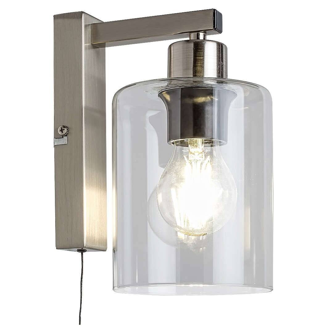 Rabalux Loftowa LAMPA ścienna MIROSLAW 3579 szklany kinkiet z włącznikiem chrom 3579