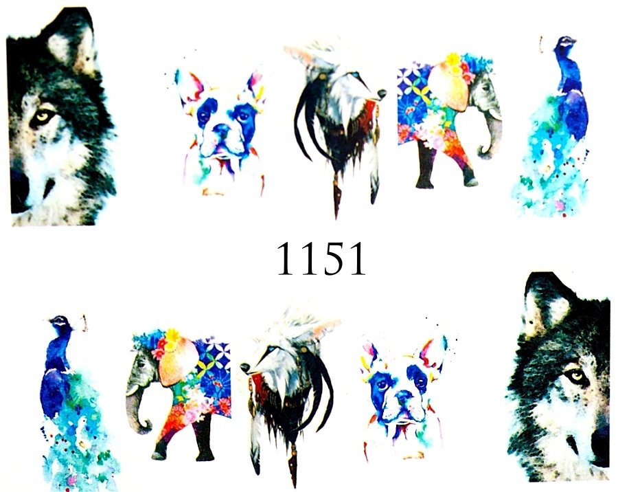 Naklejki wodne na paznokcie - nr 1151