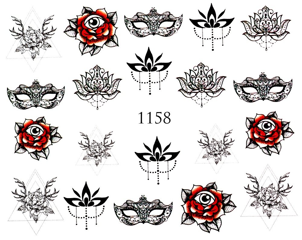 Naklejki wodne na paznokcie - nr 1158