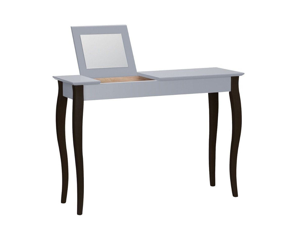Toaletka LILLO z Lusterkiem - 105x35cm Czarne Nogi / Ciemnoszara