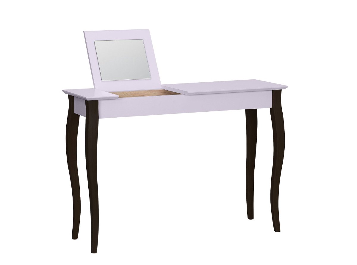 Toaletka LILLO z Lusterkiem - 105x35cm Czarne Nogi / Różowa
