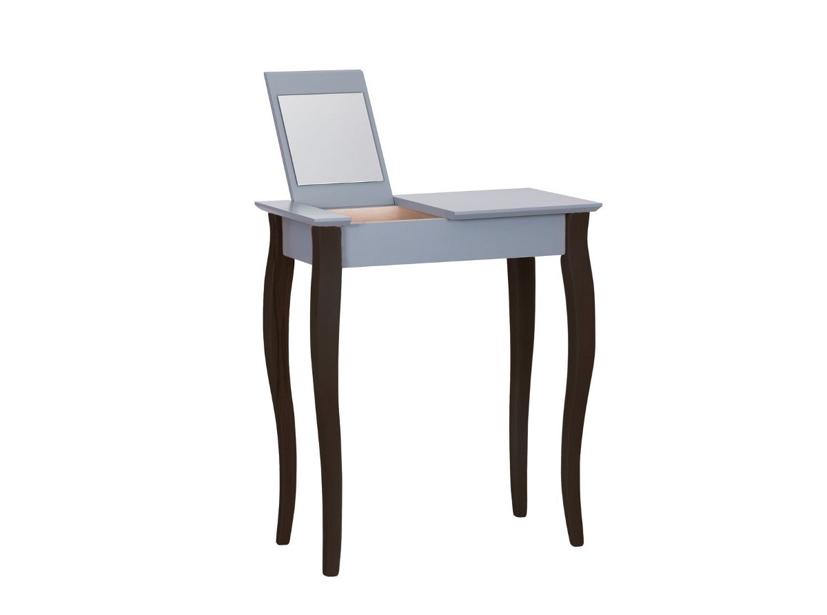 Toaletka LILLO z Lusterkiem - 65x35cm Czarne Nogi / Ciemnoszara