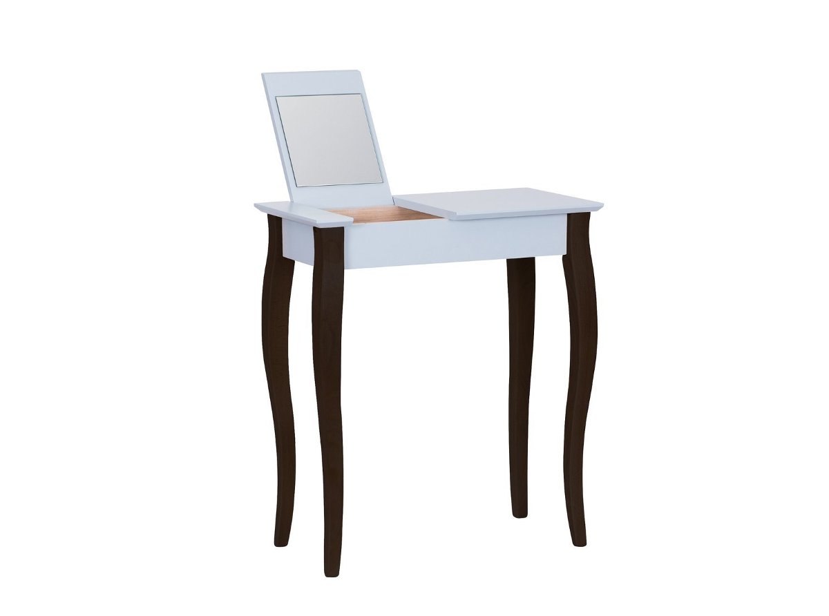 Toaletka LILLO z Lusterkiem - 65x35cm Czarne Nogi / Jasnoszara