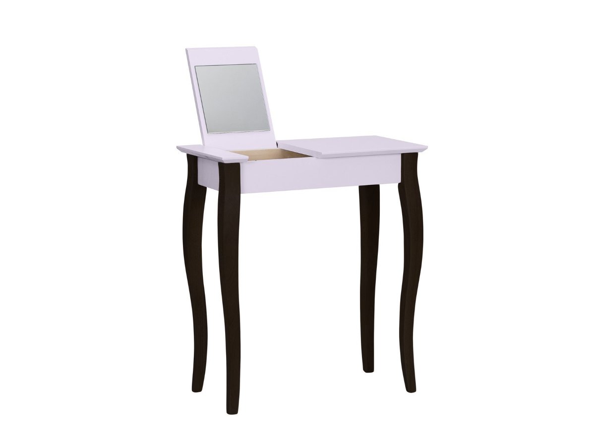 Toaletka LILLO z Lusterkiem - 65x35cm Czarne Nogi / Różowa