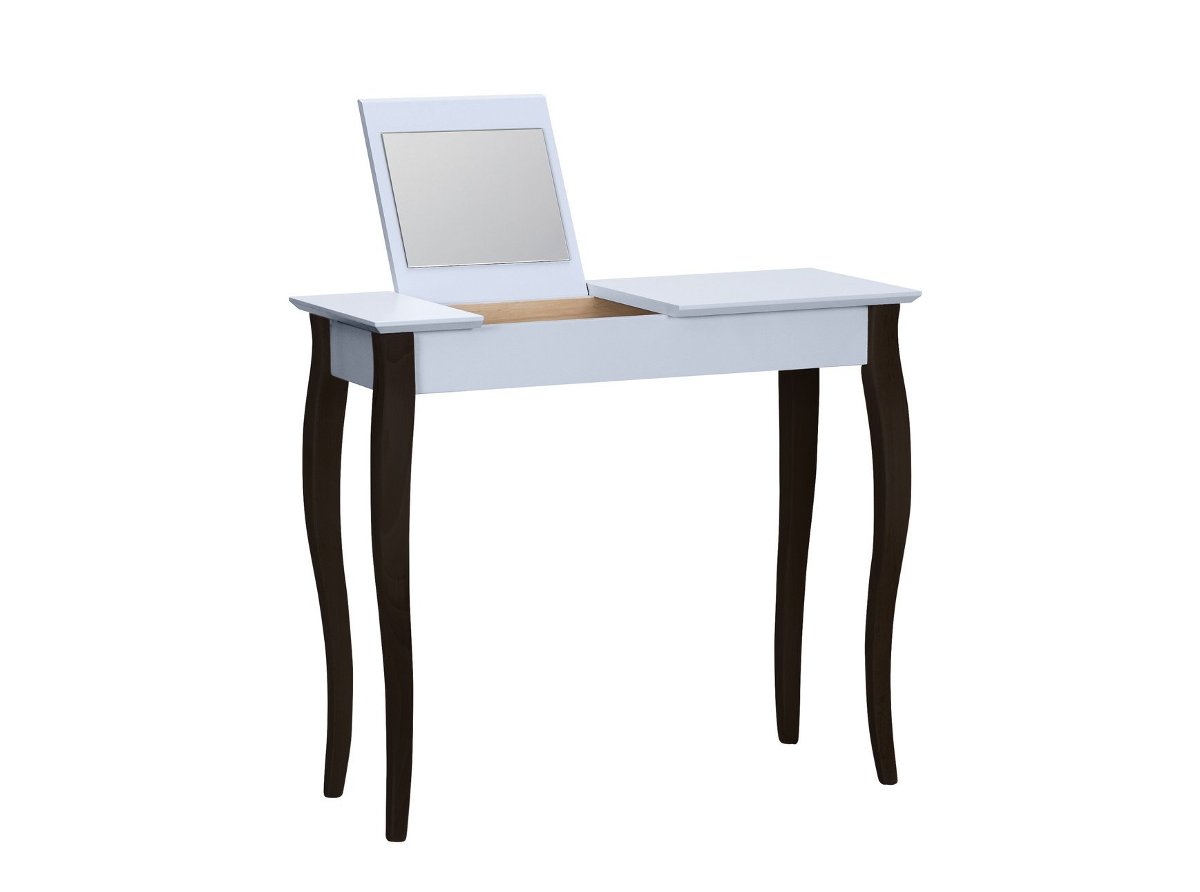 Toaletka LILLO z Lusterkiem - 85x35cm Czarne Nogi / Jasnoszara