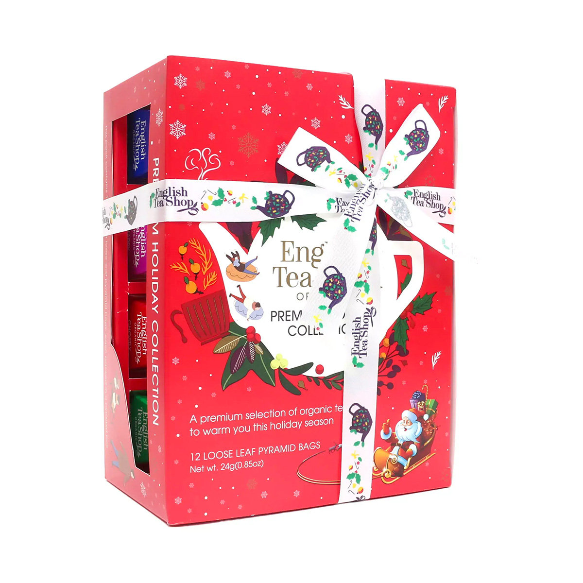 English Tea Shop Holiday Red Prism Zestaw ekologicznych herbat i herbatek 12piramidek 4smaki