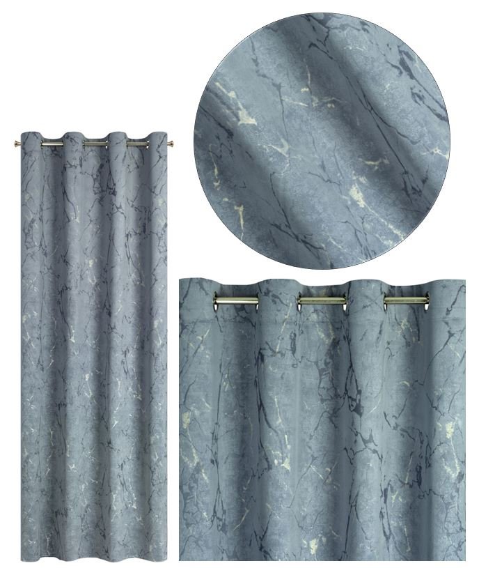 Zasłona Velvet Wera 140 x 250 Przelotka Grafitowy